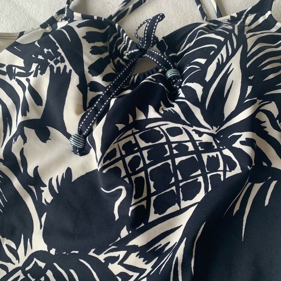 Anne Cole Womens Tropical Coastal Palm Pineapple Printed Tankini Top Size 16 - Picture 4 of 8